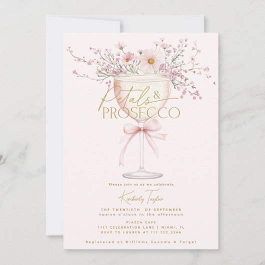 Bloemblaadjes en Prosecco Wildflowes Vrijgezellenf Kaart (Voorkant)