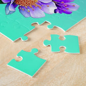 bloemblaadjes en Spint Schattigee kat en  bloemen Legpuzzel (Zijkant)