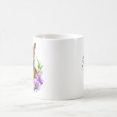 bloemblaadjes en Spint Schattigee kat en  bloemen Magische Mok (Center)