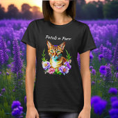 bloemblaadjes en Spint Schattigee kat en bloemen T-shirt