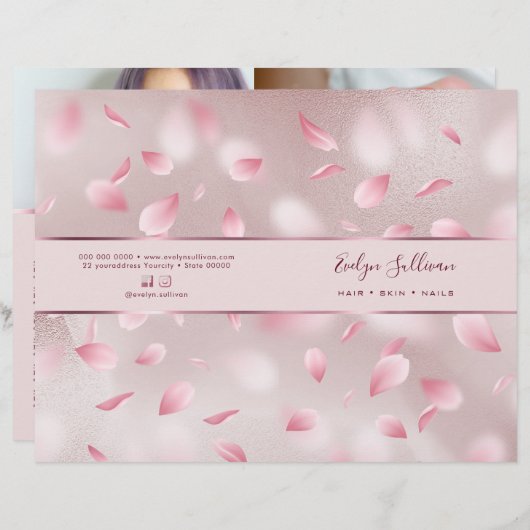 Bloemblaadjes faux folie service menubrochure (Voorkant / Achterkant)