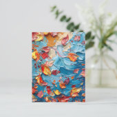 Bloemblaadjes in Beweging – Expressieve Abstracte  Briefkaart (Staand voorkant)