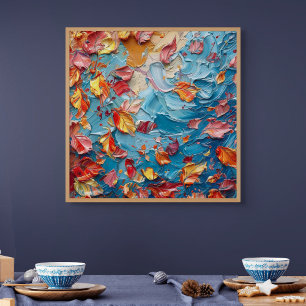 Bloemblaadjes in Beweging – Expressieve Abstracte Canvas Afdruk