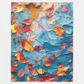 Bloemblaadjes in Beweging – Expressieve Abstracte Fleece Deken (Voorkant)