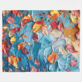 Bloemblaadjes in Beweging – Expressieve Abstracte Fleece Deken (Voorkant (Horizontaal))