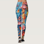 Bloemblaadjes in Beweging – Expressieve Abstracte Leggings (Achterkant)