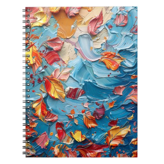 Bloemblaadjes in Beweging – Expressieve Abstracte Notitieboek (Voorkant)