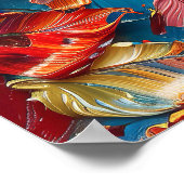 Bloemblaadjes in Beweging – Expressieve Abstracte  Poster (Hoek)