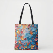 Bloemblaadjes in Beweging – Expressieve Abstracte Tote Bag (Voorkant)