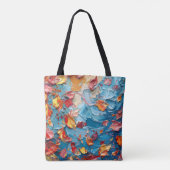 Bloemblaadjes in Beweging – Expressieve Abstracte Tote Bag (Achterkant)