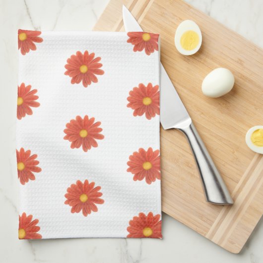 Bloemblaadjes in Beweging – Levendig Bloem Grafisc Theedoek (Quarter Fold)