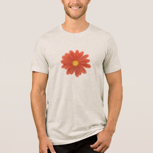 Bloemblaadjes in Beweging – Levendig Bloem Grafisc Tri-Blend Shirt (Voorkant)