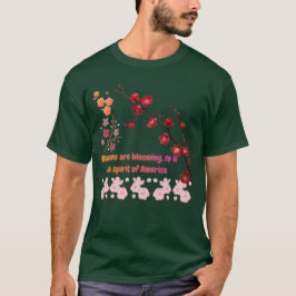 Bloemblaadjes in Roze Harmonie bosgroen T-shirt