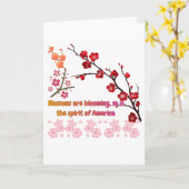 Bloemblaadjes in Roze Harmonie wit Kaart (Gele Bloem)