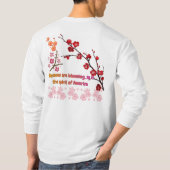 Bloemblaadjes in roze harmonie wit t-shirt (Achterkant)