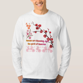 Bloemblaadjes in roze harmonie wit t-shirt
