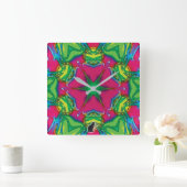 Bloemblaadjes Kaleidoscoop Vierkante Klok (Huis)
