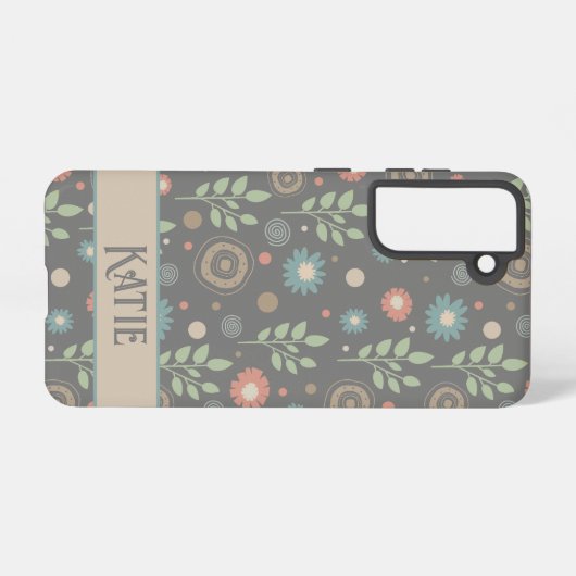 Bloemblaadjes Moderne  Gepersonaliseerd naam Samsung Galaxy Hoesje (Achterkant horizontaal)