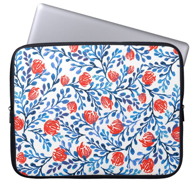 Bloemblaadjes: naadloze Natuur Laptop Sleeve (Voorkant)