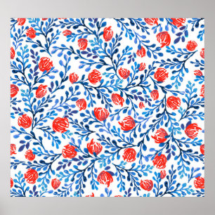 Bloemblaadjes: naadloze Natuur Poster