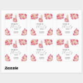 bloemblaadjes & Prosecco 30e verjaardag Bloemen Ro Vierkante Sticker (Vel)