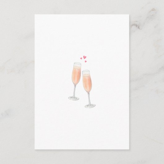 bloemblaadjes & Prosecco Bloemen Vrijgezellenfeest Bedankkaart (Achterkant)