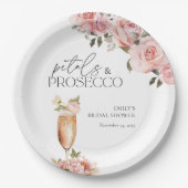 bloemblaadjes & Prosecco Bloemen Vrijgezellenfeest Papieren Bordje (Voorkant)
