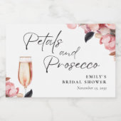 bloemblaadjes & Prosecco Bloemen Vrijgezellenfeest Sparkling Wijnetiket (Enkel label)