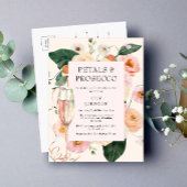 bloemblaadjes & Prosecco Bloemen Vrijgezellenfeest Uitnodiging Briefkaart