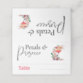 Bloemblaadjes Prosecco Bloemige Bruiloftsdienst Br Plaatskaartje (Buitenkant ongevouwen)