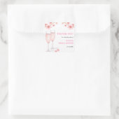 Bloemblaadjes & Prosecco Bloemrijke Bruidsbruiloft Vierkante Sticker (Tas)