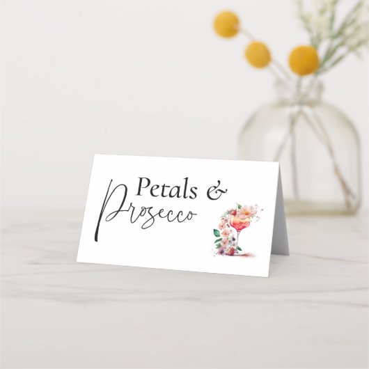 Bloemblaadjes Prosecco Bloemrijke Bruidsontbijt Br Plaatskaartje (Achterkant)