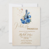 Bloemblaadjes & Prosecco Blue Rozen Champagne Kaart (Voorkant)