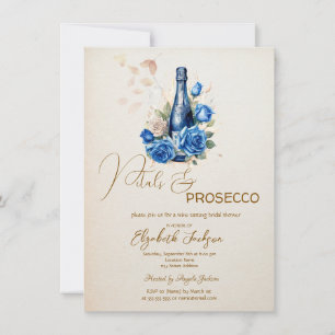 Bloemblaadjes & Prosecco Blue Rozen Champagne Kaart