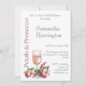 Bloemblaadjes & Prosecco Bourgogne Vrijgezellenfee Kaart (Voorkant)