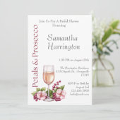 Bloemblaadjes & Prosecco Bourgogne Vrijgezellenfee Kaart (Staand voorkant)