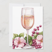 Bloemblaadjes & Prosecco Bourgogne Vrijgezellenfee Kaart (Achterkant)