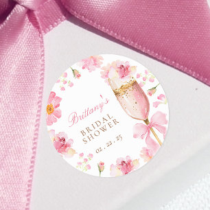 Bloemblaadjes Prosecco Bruidsdouche Sticker