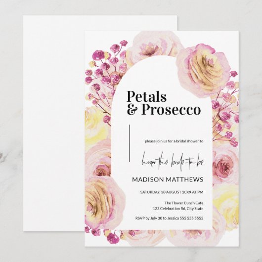 bloemblaadjes & Prosecco Floral Arch Spring Vrijge Kaart (Voorkant / Achterkant)