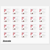 Bloemblaadjes & Prosecco Roze Roze Bloemige Bruilo Vierkante Sticker (Vel)