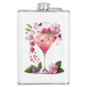 Bloemblaadjes & Prosecco Roze Roze Bloemrijke Brui Heupfles (Achterkant)