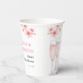 Bloemblaadjes & Prosecco Roze Roze Bloemrijke Brui Papieren Bekers (Rechts)