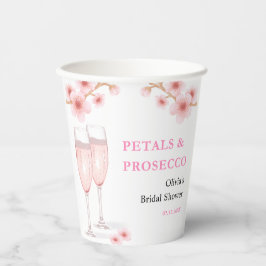 Bloemblaadjes & Prosecco Roze Roze Bloemrijke Brui Papieren Bekers
