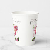 Bloemblaadjes & Prosecco Roze Roze Bloemrijke Brui Papieren Bekers (Rechts)