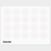 Bloemblaadjes & Prosecco Roze Rozenblaadjes Bruids Ronde Sticker (Vel)