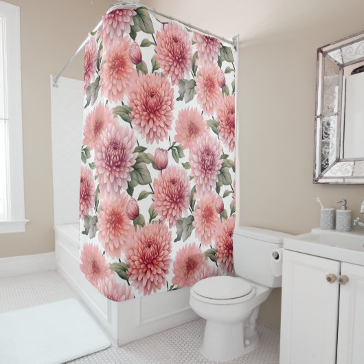 bloemblaadjes roze partij douchegordijn (In situ)