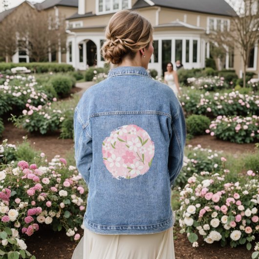 Bloemblaadjes van de Pasenmorgen Denim Jacket (Huwelijk Achterkant)
