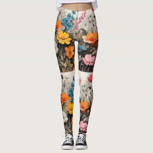 bloemblaadjesparade leggings (Voorkant)