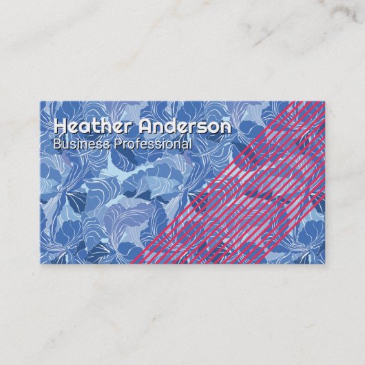 bloemblaadjespatroon | Artistic Blue Visitekaartje (Voorkant)