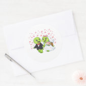 Bloemblaadjesregen Ronde Sticker (Envelop)